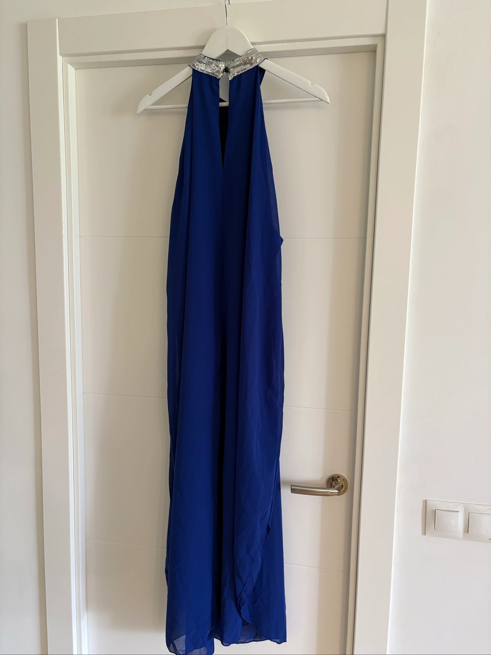 Fluid royal blue sequin long dress – 3XL – photo 5